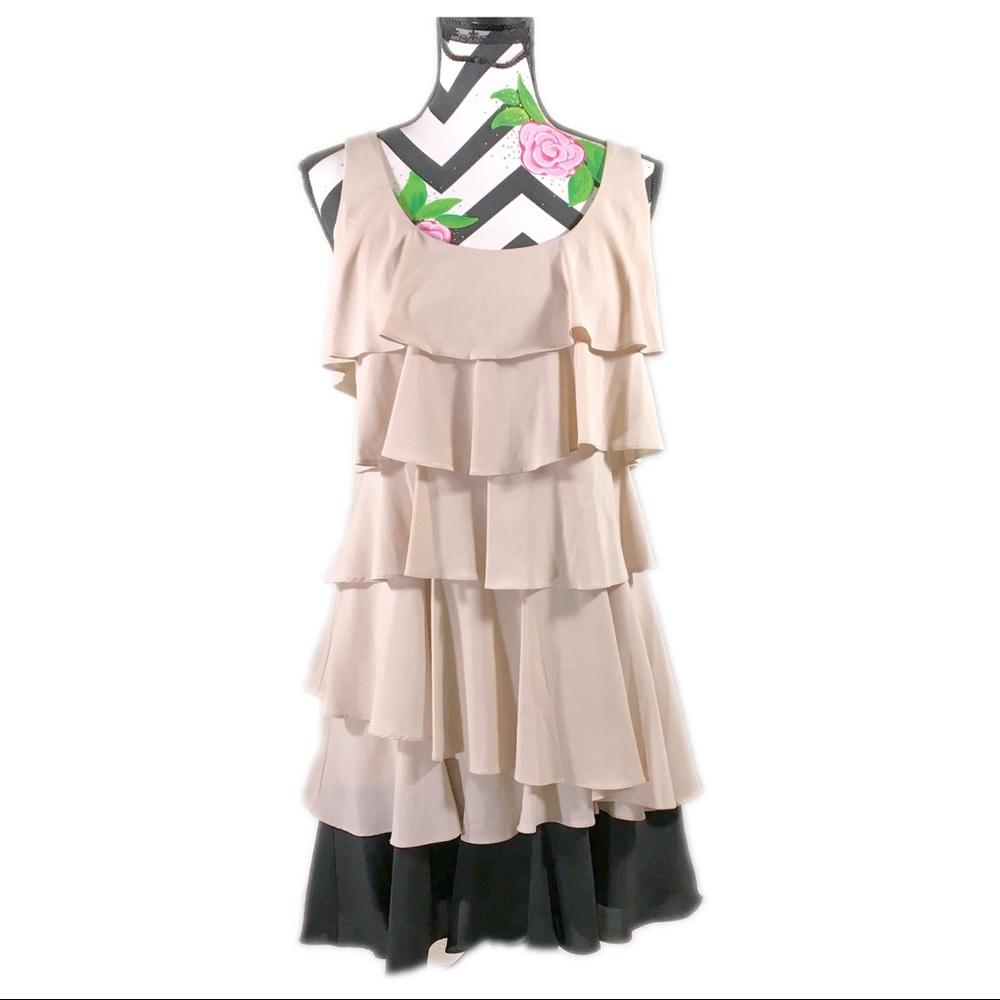 Calvin Klein NWT Beige/Black Size 12 Dress